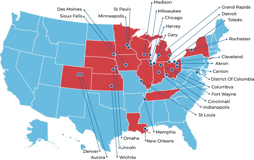 20 Million servings city map